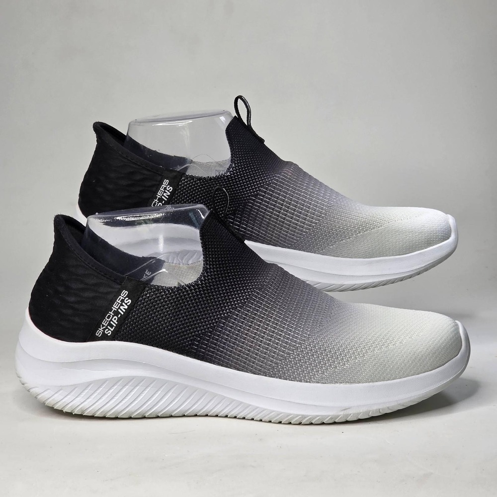 Skechers Sneakers Ultra Flex 3.0 Women's Size 9 White Black Ombre Slip-ins Shoes